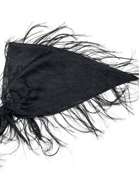 INSIDE OUT 暗黑先锋黑色透明流苏防晒面罩面巾机车头巾三角巾