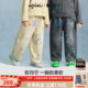 woobaby儿童25秋男女童新品 软丹宁 软转印四面弹力直筒牛仔长裤