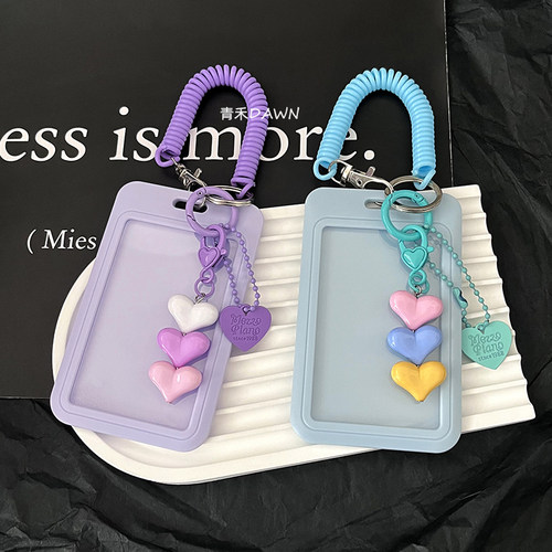 ins风透明饭卡卡套钥匙扣校园卡