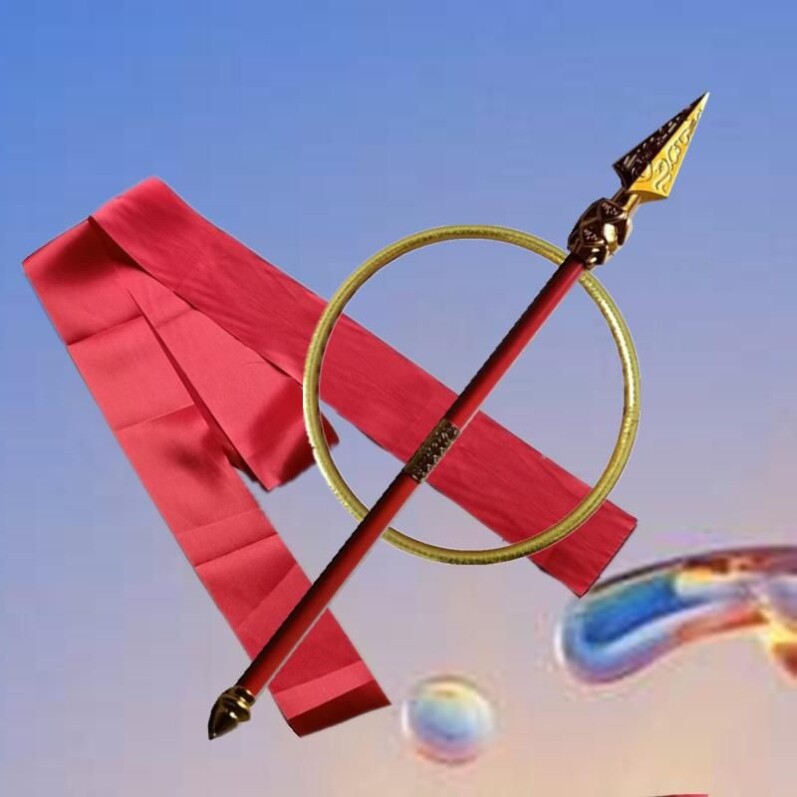 乾坤圈混天绫哪咤魔童降世火尖枪cos儿童玩具哪吒道具头饰红缨枪