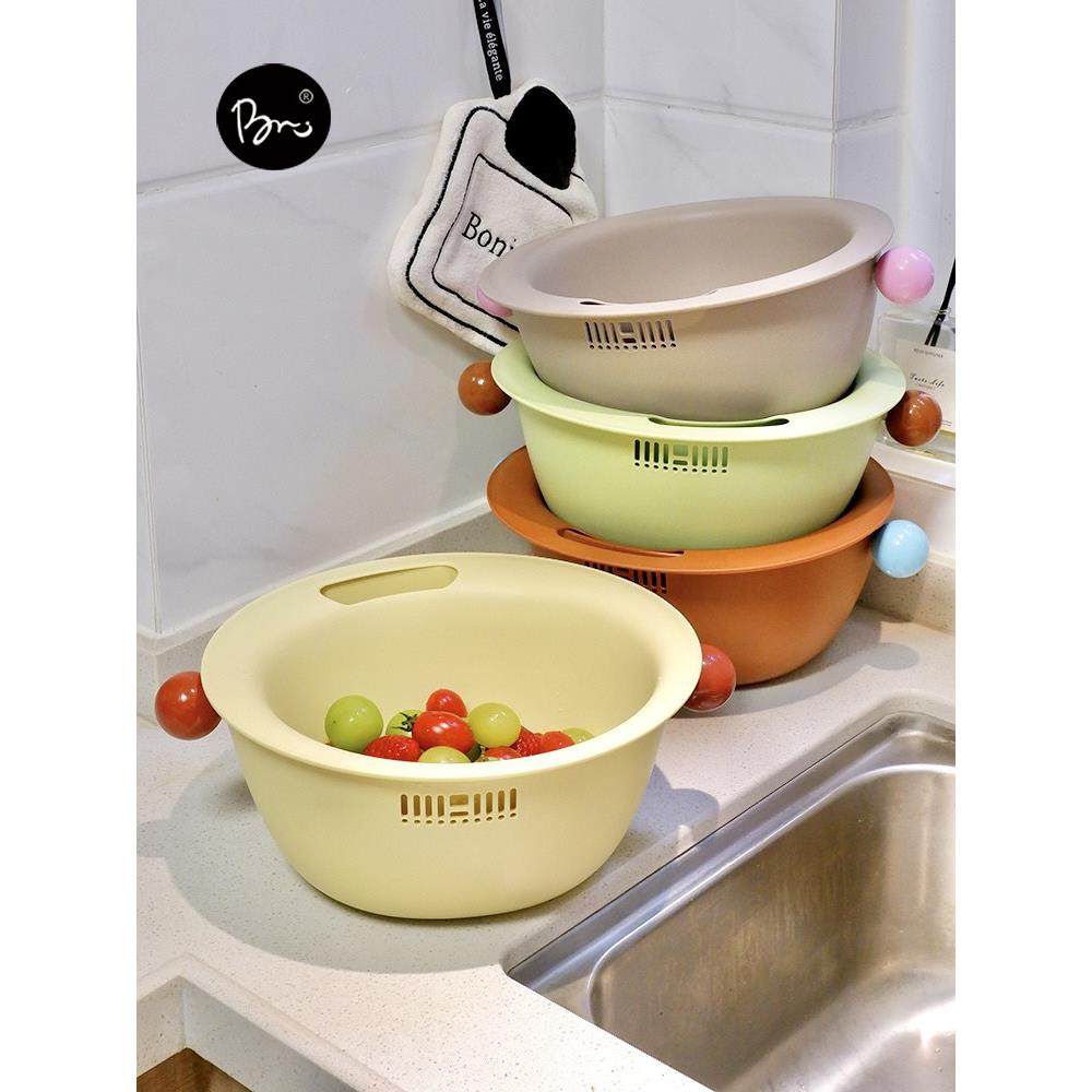 蛋奶球厨房双层水槽排水篮水果盘家用蔬菜篮塑料大水果和蔬菜篮,餐饮具,洗菜盆/沥水篮/漏水筛,淘宝优惠券,粉丝福利购,淘宝优惠卷