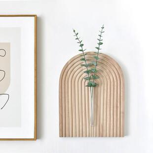 斯堪的纳维亚实木墙挂花瓶墙装饰客厅餐厅墙壁墙创意插花装饰品