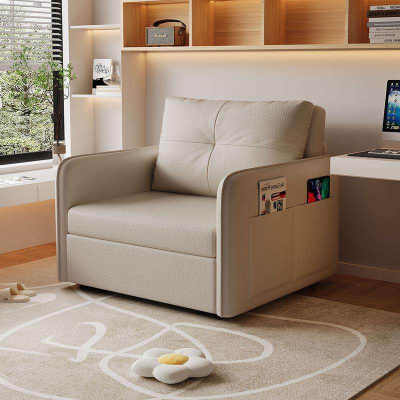 单人沙发床折叠两用新款猫抓皮多功能客厅书房办公室小户型伸缩床