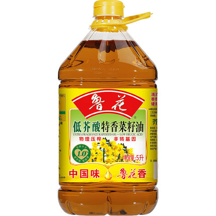 【鲁花直营】鲁花低芥酸特香菜籽油5L食用油家用非转基因物理压榨