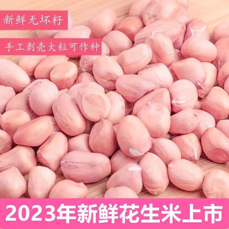 2023年新货花生米生新鲜花生榨油大颗粒粉红皮大粒花生仁1500g