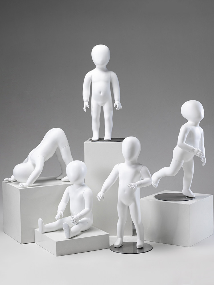 璃阁儿童全身哑白小孩童装婴儿试衣假人体服装店模特道具模特架子