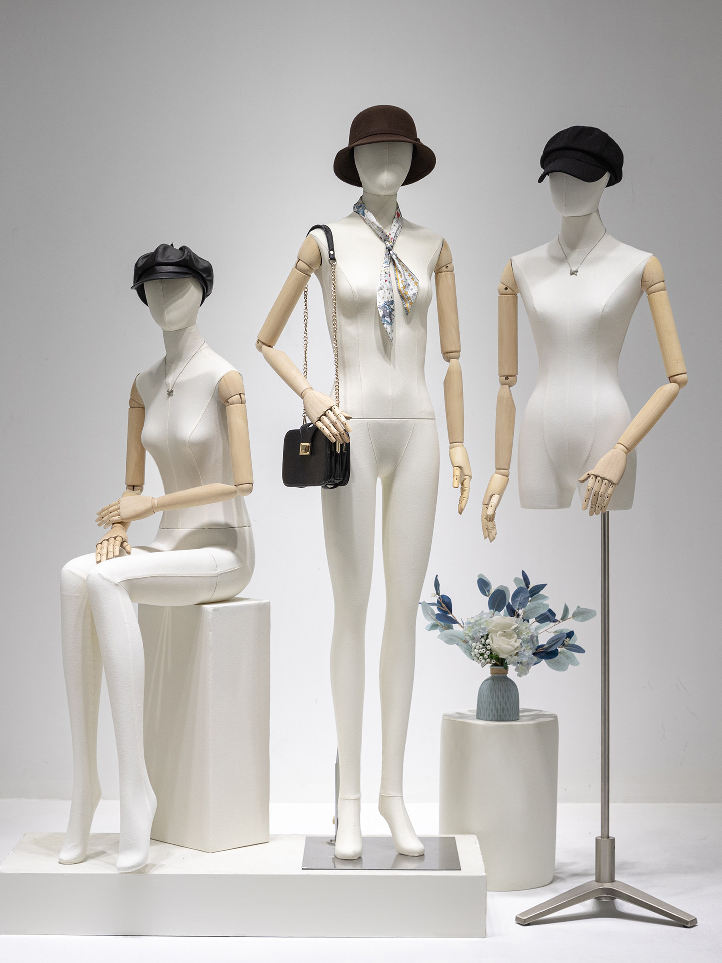 服装店挂件手模特韩版小胸假人偶架子女装橱窗电镀全身人体展示架