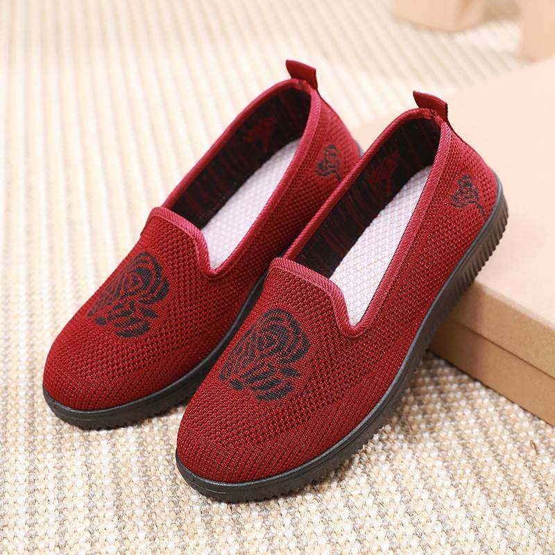 老北京布鞋女飞织网面透气软底防滑一脚蹬中老年人单鞋妈妈鞋,女鞋,帆布鞋,淘宝优惠券,粉丝福利购,淘宝优惠卷