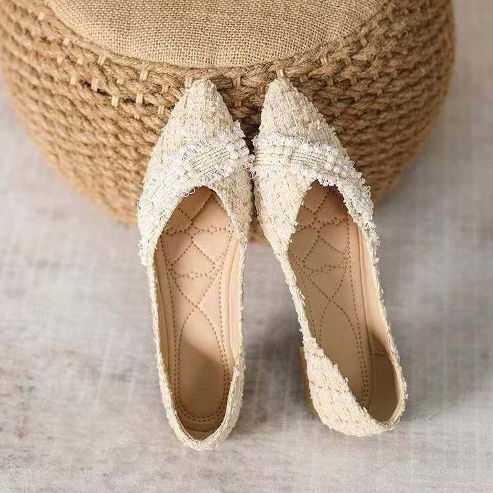 2026夏季新款仙女温柔配裙子法式平底鞋女气质名媛小香风软底单鞋