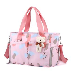 妈咪包便携手提单肩休闲百搭斜跨母婴包2025新款妈妈包外出带娃背