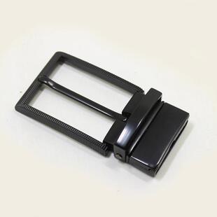 潮男皮带扣头皮带配件针扣锌合金宽3.5黑色带尾夹可旋转扣头休闲