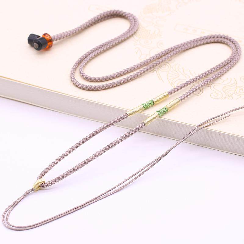 简约手工编织玉佩平安扣吊坠项链绳可调节翡翠挂脖挂绳男女款