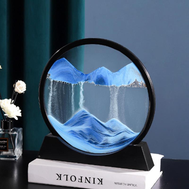 直销3d流沙画创意礼品生日礼物客厅玄关家居装饰办公室摆件定制图片