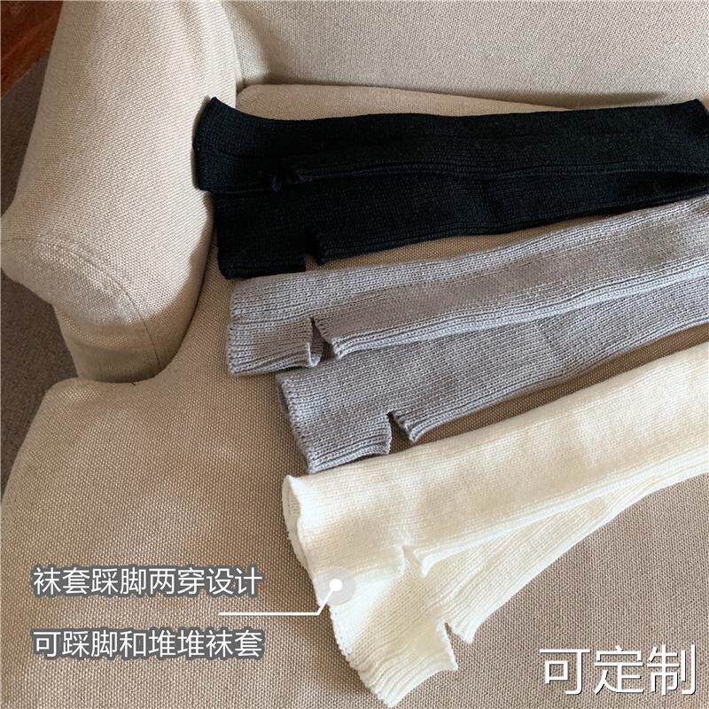 니트 양말 세트 JK 흰색 양말 여성용 송아지 세트 중형 튜브 양말 일본 귀여운 가을 겨울 파일 양말 롱 튜브 따뜻함