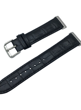 适用fitbit versa3真皮表带sense专用替换鳄鱼皮表带现货