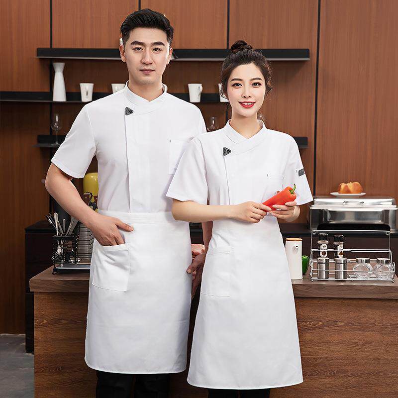 餐饮厨师工作服短袖男夏季酒店食堂烘焙糕点西餐后厨工衣女厨房款