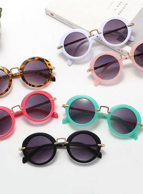 网络新款复古圆形儿童太阳镜 A04开学季春游儿童墨镜时尚太阳镜定