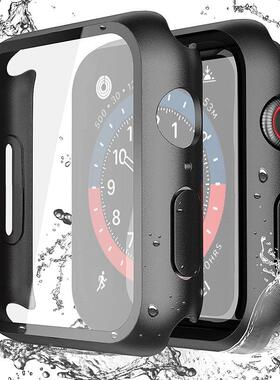 适用手表watch78910代钢化膜一体防水手表壳 iwatch表壳定制