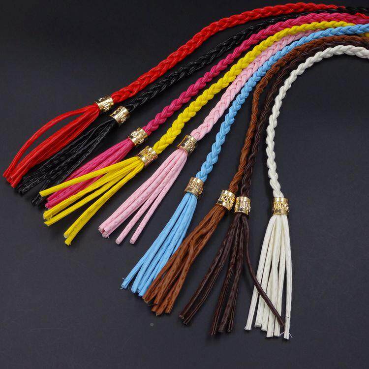 女生时尚编织细腰链手工PU绳小腰带休闲宽松衣服装饰细皮带批