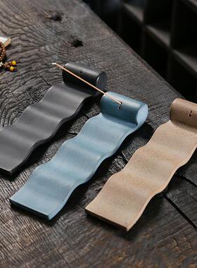 陶瓷卧香炉香座线香插家居摆件 创意家用书卷沉香炉卧香插定制