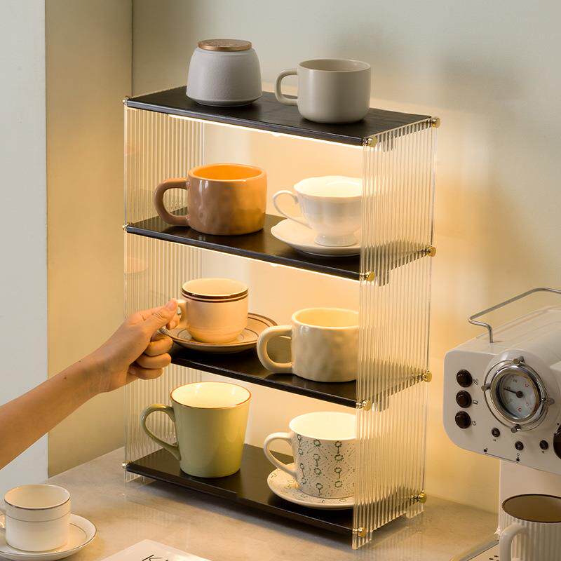 餐桌杯子收纳置物架柜内杯架茶杯储物架桌面水杯架放茶具神器架子