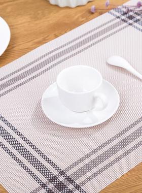 日式米色隔热垫桌垫酒店餐桌垫 45X30CM PVC绿色隔热餐垫茶几垫定