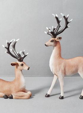 欧式麋鹿摆件家居客厅电视柜玄关桌面装饰创意家居摆件定制
