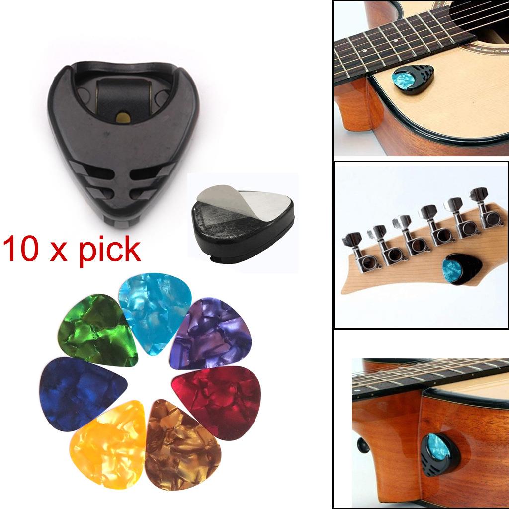 10拨片+吉他拨片盒套装 吉他拨片套装 拨片盒+拨片 赛璐珞拨片定