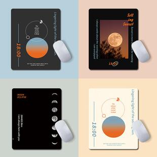 小号鼠标垫日月全食防水桌垫笔记本电脑办公网红加厚防滑垫定定制