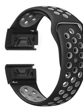 20 22 26mm快拆适用于佳明Fenix 6X/3HR圆孔耐克双色硅胶表带