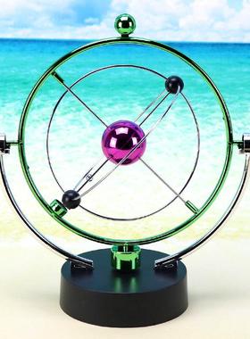 彩色地球创意天体轨道永动仪 旋转电磁摆物理模型磁性摇摆摆件定