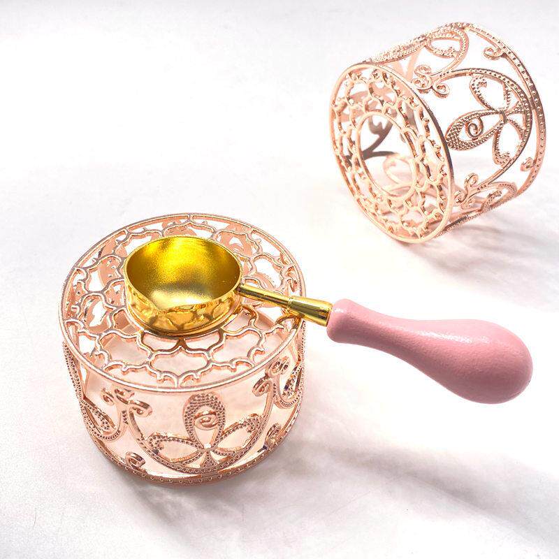 创意镂空火漆熔炉欧式复古火漆熔炉蜡烛台熔炉架融化封蜡工具现货定制