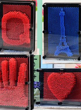 塑料方形手印3D克隆手模百变针画pinart 立体针雕画儿童益智玩具