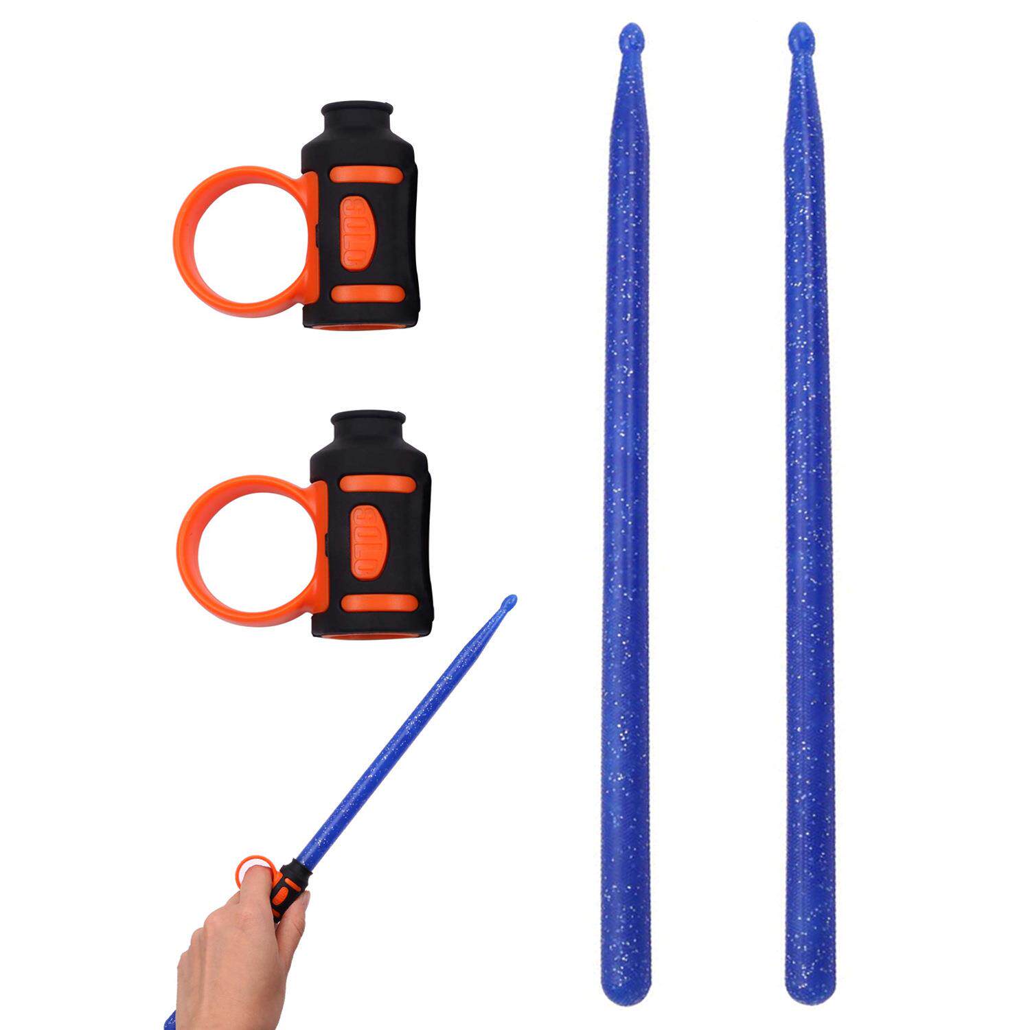 架子鼓鼓棒 尼龙鼓棒 鼓棒套 打击棒 5A 双光蓝色定制