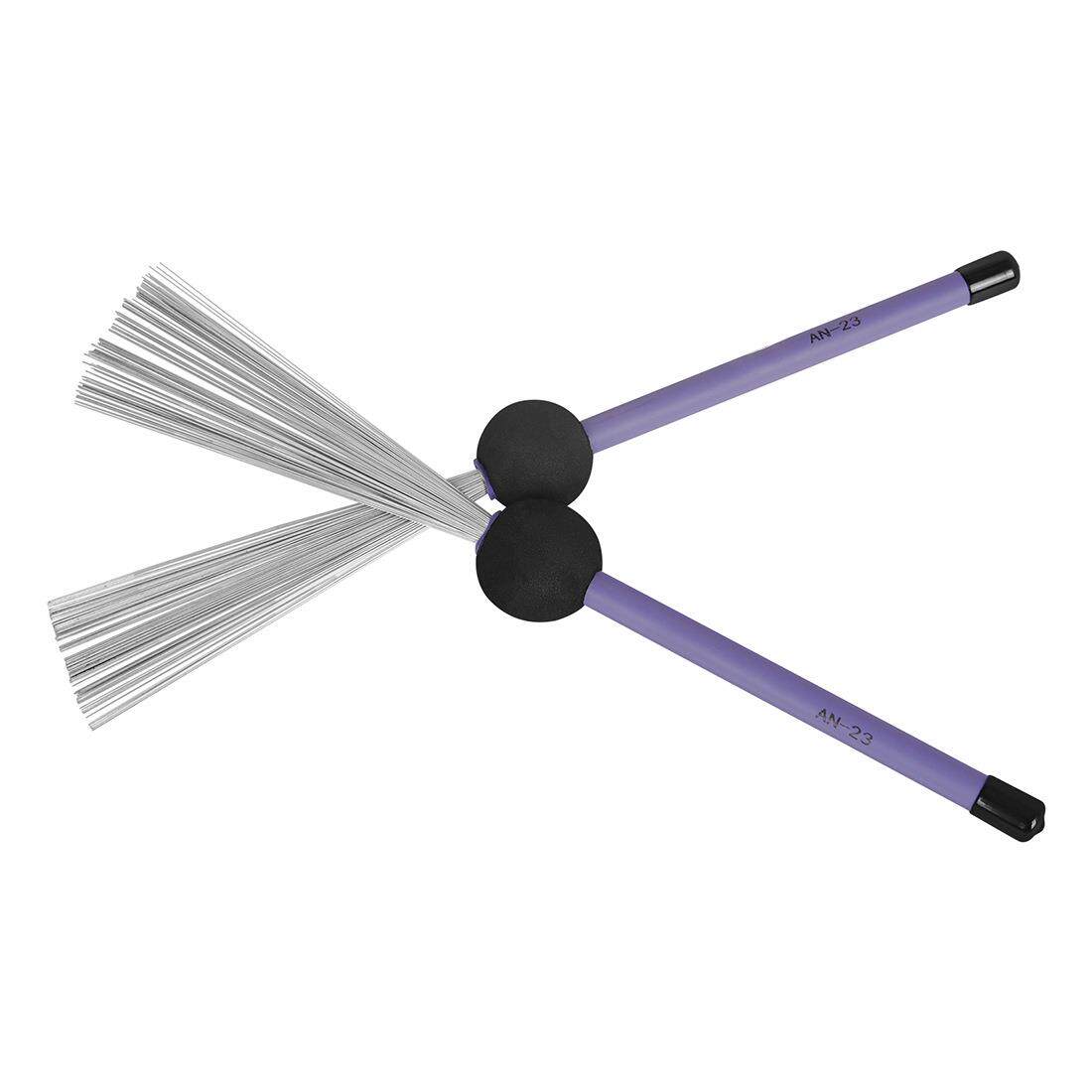 架子鼓专用鼓刷箱鼓刷可伸缩不锈钢丝鼓刷带锤头鼓棒钢刷一对装定