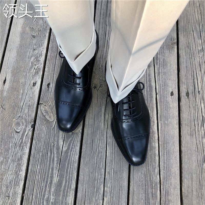 英伦真皮男鞋牛皮擦色布洛克雕花皮鞋男夏季商务休闲正装鞋男商务