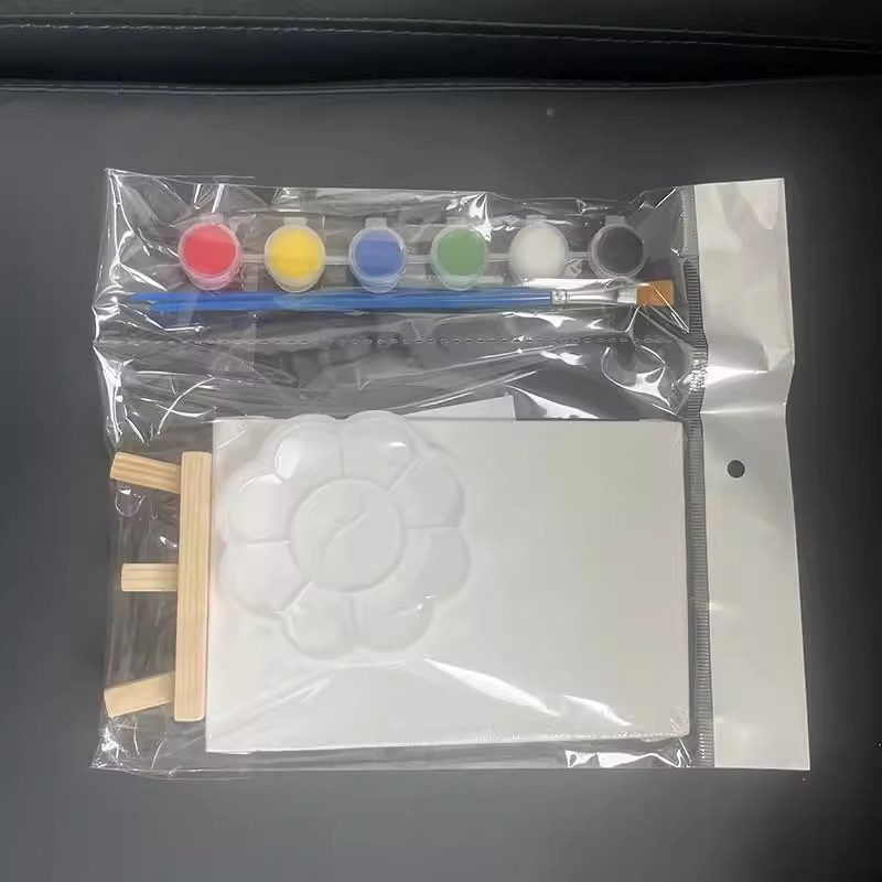 10*10油画板 儿童彩绘套装 迷你DIY手绘 配画架颜料画笔 厂家直销