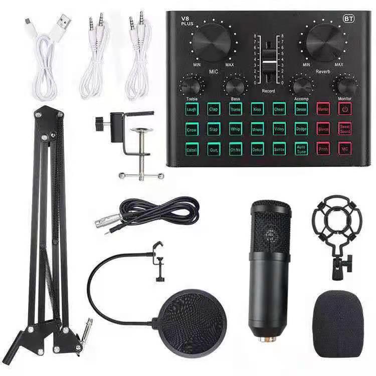 直供新款v8声卡升级版BM800电容麦克风NB35支架防喷网套装 可定制