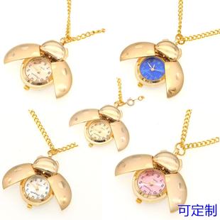 新款金龟子怀表金色怀表 瓢虫怀表 项链怀表 甲壳虫怀表厂家现货