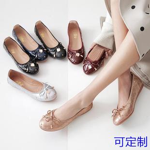 女鞋 蛋卷女鞋 2027春季 圆头平底浅口软底孕妇休闲豆豆鞋 定 新款 单鞋