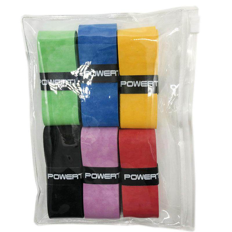 POWERTI 6个袋装磨砂干性 羽毛球拍手胶网球拍吸汗带手胶制定
