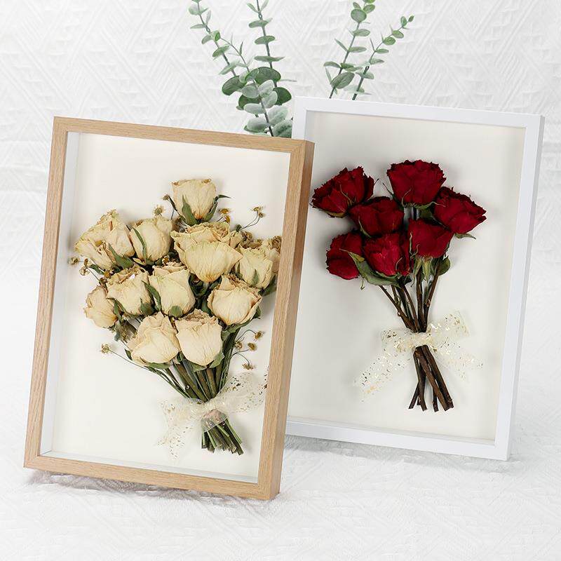 木质中空立体创意diy画框6寸A4寸干花相框植动物标本摆台挂墙定制