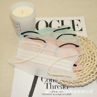 夏款V脸蝶形二层莫兰迪口罩轻薄透气高颜值一次性防尘防晒口罩定