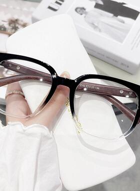 新款TR90木纹镜腿大框显小素颜女生潮流防平光眼镜架6293定制