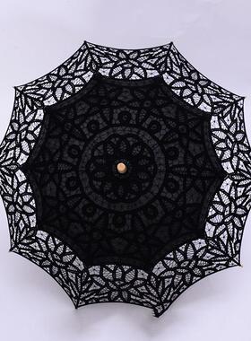 手工钩花晴雨伞 绣花婚庆蕾丝花边棉布伞 欧式仿古工艺创意舞蹈伞