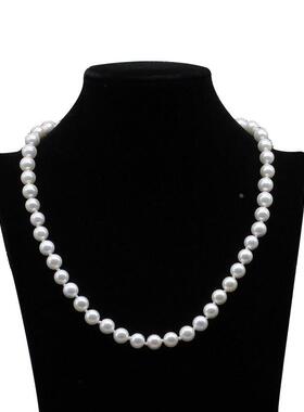 珍贝珠项链 地摊白色贝珠项链时尚 diy手工串贝珠项链定制