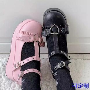外贸单鞋 春季 坡跟厚底小皮鞋 2027年新款 女定制 圆头甜美玛丽珍鞋