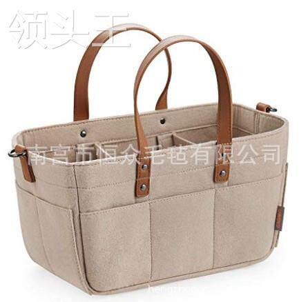 跨境亚马逊爆款毛毡尿布包收纳袋创意旅行折叠手提妈咪包定制logo