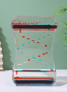 创意滑梯油滴油漏玩具塑料漏斗礼物摆件液体沙漏动感油漏摆摊定制