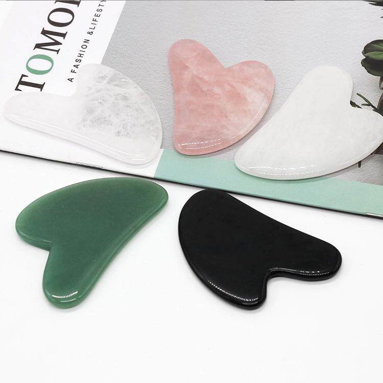 面部刮痧板FBA玉石Gua Sha 刮痧片多种材质可选 可印logo面部制定